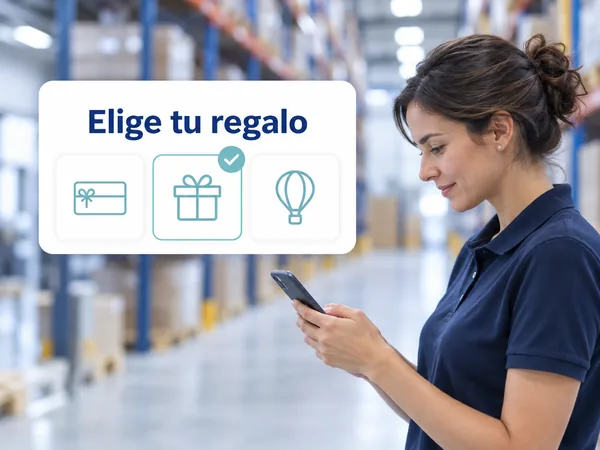La persona premiada entra y elige